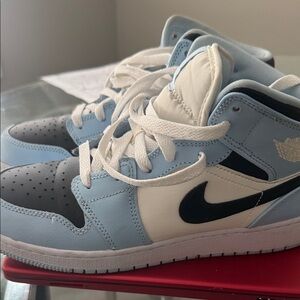 Jordan Kids Light Blue and Black Sneakers